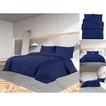 vidaXL Bettwäsche-Set Marineblau 200 x 220 cm