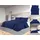 vidaXL Bettwäsche-Set Marineblau 200 x 220 cm