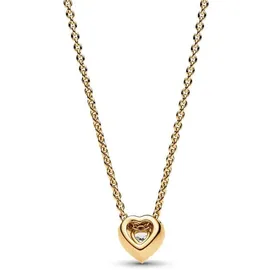 Pandora Damenkette mit Halo Herzanhänger Zirkonia Gold