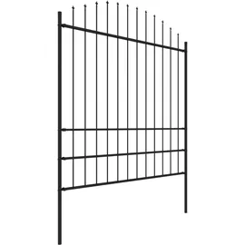 vidaXL Gartenzaun mit Speerspitze 537 x 200 cm Schwarz/Stahl