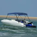 vidaXL Sonnenschutz 3-Bow Bimini Top 183x160x137 cm Aluminium/Polyurethan Blau