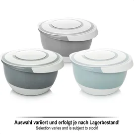 COM-FOUR com-four® 5 l Rührschüssel mit Deckel, und Stoppboden [Auswahl variiert] - Weiß/Hellgrau/Dunkelgrau/Grün