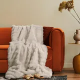 Paco Home Deko Wohnzimmer Decke Kuscheldecke Tagesdecke Waschbar Schlafzimmer Creme, 150x200cm