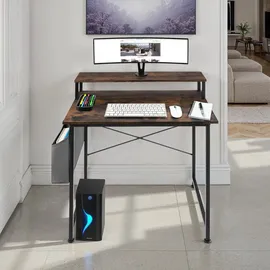 Tectake Schreibtisch Everett Dunkelbraun
