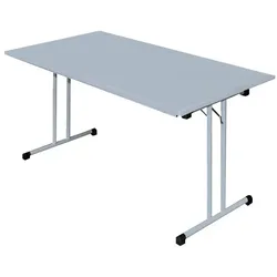 Lüllmann Klapptisch Besprechungstisch Kantinentisch Verkaufstisch Schreibtisch 140 x 70 cm, RAL 7035 Lichtgrau/Lichtgrau