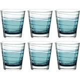 LEONARDO HOME 026839 Trinkglas VARIO STRUTTURA 6er-Set 250 ml türkis, Glas