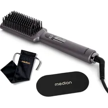 Medion HB1 (Glätteisen & Haarbürste, Haarglätter mit Ionen-Technologie, 5 regelbare Hitzestufen, 165°-210°. Ideal kombinierbar mit unserem Haartrockner) grau