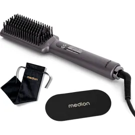 Medion HB1 (Glätteisen & Haarbürste, Haarglätter mit Ionen-Technologie, 5 regelbare Hitzestufen, 165°-210°. Ideal kombinierbar mit unserem Haartrockner) grau