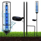Regenmesser Für Den Außenbereich, Regenmesser Für Garten Frostsicher Glas, Regenwassermesser, Niederschlagsmesser Mit Erdspieß, Wassermesser Für Regenmesser, Für Rasen, Hof Und Garten Dekoration