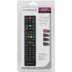 Vivanco Panasonic 2000 Universal-TV-Fernbedienung mit Netflix-Taste, Farbe schwarz