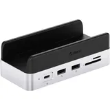 ORICO USB-C® Dockingstation VS10 Mini Dock Desktop Stand integrierte Halterung, integrierter Kartenleser, M.2 SSD Steckplatz