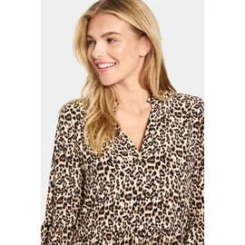 St Tropez EdaSZ Blusenkleid Animal-Print Schwarz M