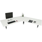Mendler Tischplatte HWC-D40 für Eck-Schreibtisch, Schreibtischplatte, 120° ~ weiß