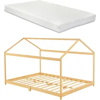 [en.casa] Kinderbett Vindafjord 140 x 200 cm Bambus naturbelassen beige