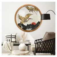 Wall-art K&L Wall Art Runder Bilderrahmen aus Holz Natur
