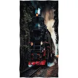 Dampflokomotive Strandtuch 70x150 cm, Weich Schnell Trocknen Microfaser Handtücher, Kinder 3D Strandhandtuch Dampflokomotive Strandtücher Badetuch Strandlaken Handtuch Herren Frauen Badetücher