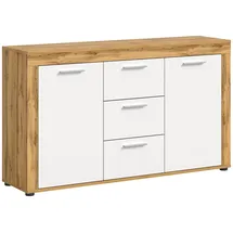 VCM Sideboard Jam 125 x 80 x 35 cm Eiche Wotan / Weiß