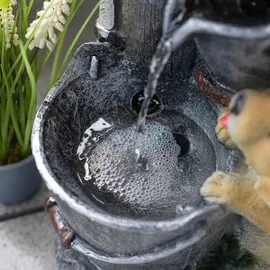 esotec Solarbrunnen Hundewelpen