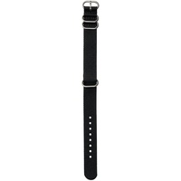 Nixon NATO Wechselarmband für Uhren mit 20 mm Abstand aus recyceltem Kunststoff in der Farbe Schwarz mit Schnalle und Beschläge aus Edelstahl, BA004-000-00