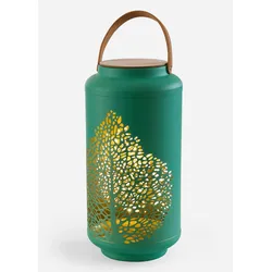 bonprix LED-Laterne mit Baum Ausstanzung, grün, 37 cm