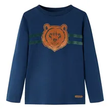 vidaXL Kinder Langarmshirt Bären Langarm T-Shirt Jungen Kindershirt Marineblau 116 - 116 (5-6 J)