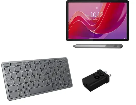 Lenovo Tab M11 4GB 128GB Wifi - Luna Grey + Pen, Charging Adaptor & Wireless Keyboard MediaTek Helio G88 Processor 2.00 GHz , Android, 128 GB eMMC - BTBUNDLEUK19