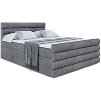 Altdecor Boxspringbett Dunkelgrau, Holzwerkstoff, Höhe ca. 20 cm 140x200