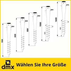 DMX Zaunpfosten 68 x 650 mm Silber/Stahl