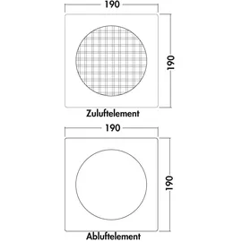 Naber E-Klima A/Z 150 Ab- und Zuluft-Mauerkasten