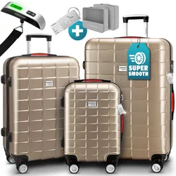 Hartschalenkoffer-Set Exopack 3-tlg Champagner ABS Zubehör