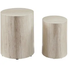 SalesFever Couchtisch 2er Set, Travertin - Beige