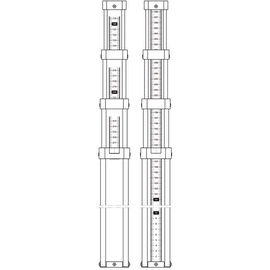 NEDO Teleskopnivellierlatte L.1,22-5m Teilung Rücks.2 m.Libelle