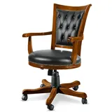 Casa Padrino Luxus Chesterfield Leder Schwarz/Braun