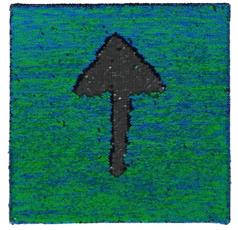 Sensorische Paillettentafel 40 x 40 cm blau/grün PET-Pailletten & Holzrahmen - Stimove - Fördert Tastsinn und Feinmotorik