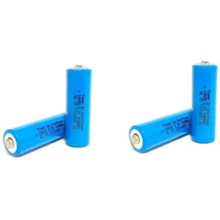 LiFePo4 IFR14430 Akku 4er Set 400mAh 3,2V 14430 Batterie Lithium-Eisen-Phosphat Akku Solar (Button-Top (Nuppel))