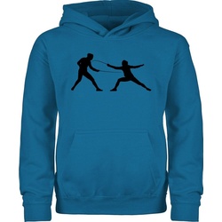 Shirtracer Hoodie Fechten Kinder Sport Kleidung blau 104 (3/4 Jahre)