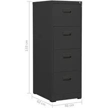 vidaXL Aktenschrank 46x62x133 cm anthrazit