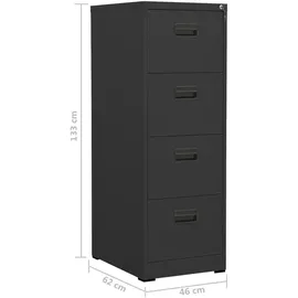 vidaXL Aktenschrank 46x62x133 cm anthrazit
