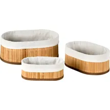 KESPER Bambus Körbchen 3er Set Abmessungen 12 x 20 x 30 cm braun
