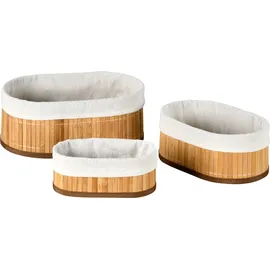 KESPER Bambus Körbchen 3er Set Abmessungen 12 x 20 x 30 cm braun