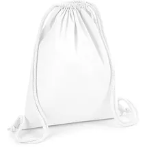 Westford Mill Premium Bio Baumwoll Turnbeutel Sportbeutel W260 white 37 x 46 cm