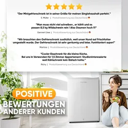 Stillstern Mini Gefrierschrank (42L) -18°C, Eiswürfelschale, Schloss, Türanschlag wechselbar, 4-Sterne Tiefkühlschrank für Camping/Büro Gefriertruhe Klein Gefrierschrank Klein Tiefkühltruhe
