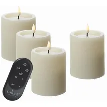 unique candles LED Kerzenset UNIQUE 15 cm 4 St. beige