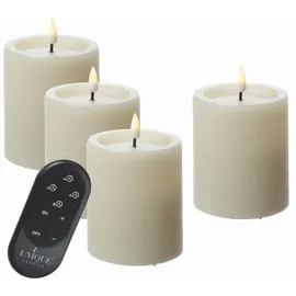 unique candles LED Kerzenset UNIQUE 15 cm 4 St. beige