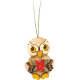 Kuhnert Christbaumschmuck Eulenkind mit Weihnachtsstern - 4 cm