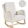 Beliani Schaukelsessel ALSTA Bouclé 68 x 100 x 100 cm Cremeweiß