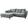 MID.YOU Eckcouch Cord 4-Sitzer Blau