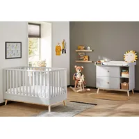Pinolino Pinolino, Komplett-Babyzimmer, Kinderzimmer-Set 'Dusk' breit, 2-tlg. (Babybett, Wickelkommode)