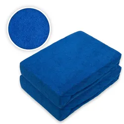 EXKLUSIV HEIMTEXTIL Doppelpack Frottee Spannbettlaken 180 - 200 x 200 cm Royalblau
