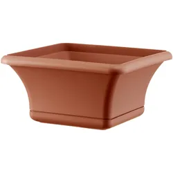 ArtPlast - Quadratischer Topf 30 cm mit Untersetzer terrakotta